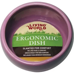 Living World Pink Ergonomic Small Pet Dish