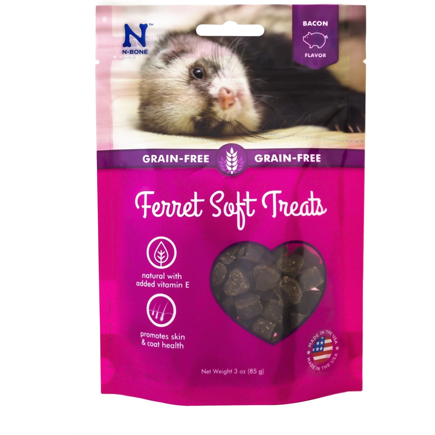 N-Bone Bacon Flavor Grain-Free Soft Ferret Treats 1 N-Bone Bacon Flavor Grain-Free Soft Ferret Treats