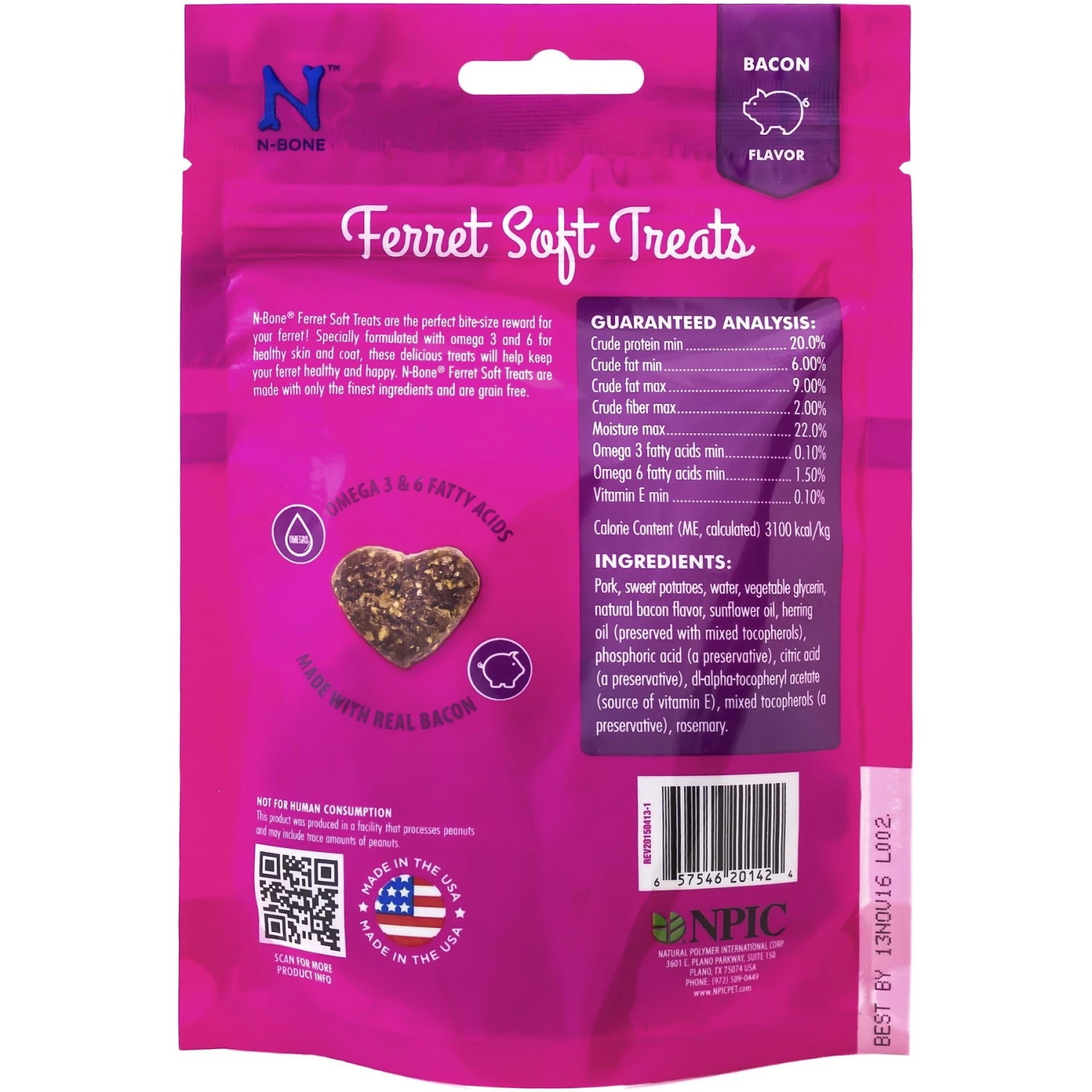N-Bone Bacon Flavor Grain-Free Soft Ferret Treats 2 N-Bone Bacon Flavor Grain-Free Soft Ferret Treats - Image 2