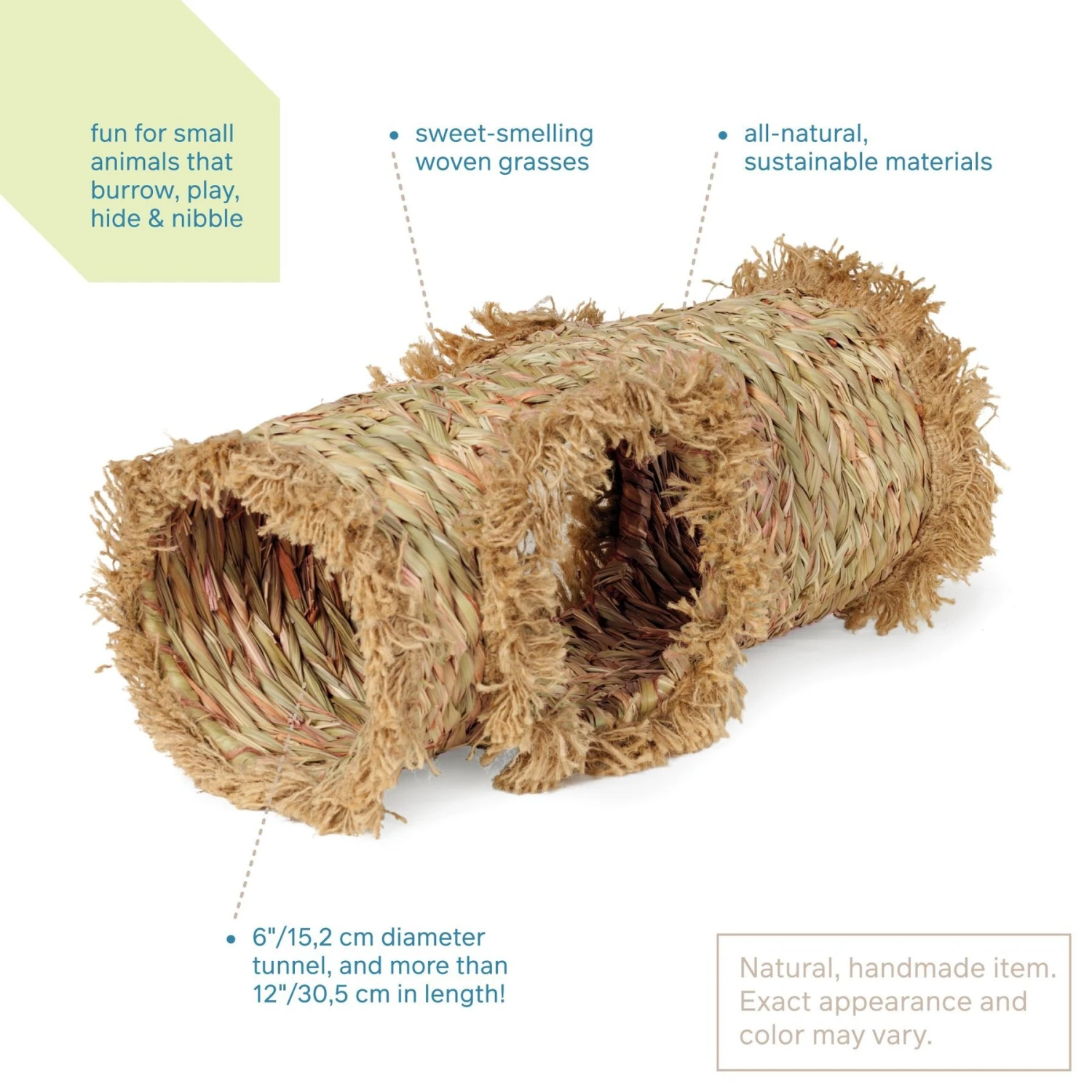 Prevue Pet Products Nature's Hideaway Grass Tunnel Small Animal Toy 3 Prevue Pet Products Nature's Hideaway Grass Tunnel Small Animal Toy - Image 3