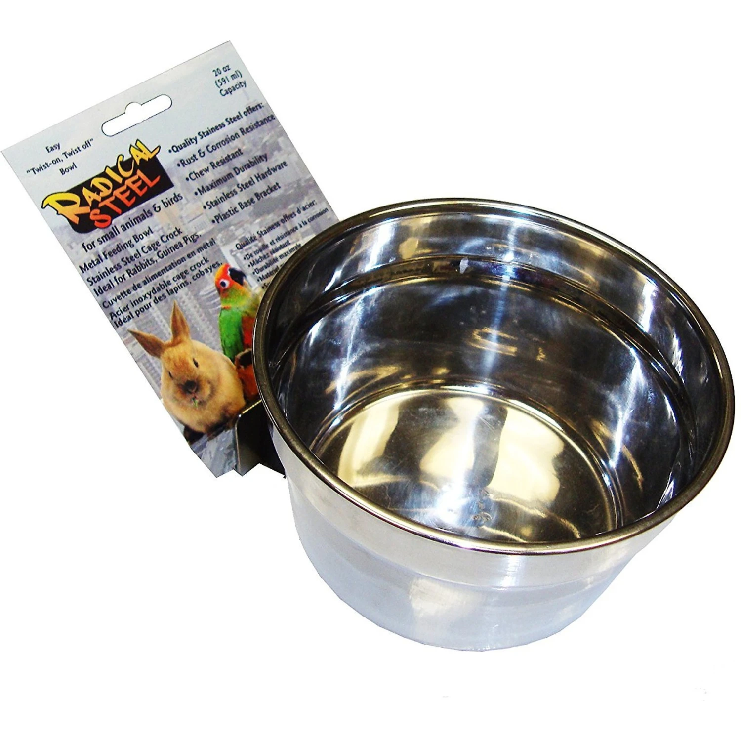 Lixit Radical Steel Small Animal & Bird Bowl 1 Lixit Radical Steel Small Animal & Bird Bowl