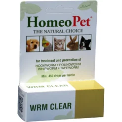 HomeoPet WRM Clear Dewormer For Hookworms, Roundworms, Tapeworms & Whipworms For Birds, Cats, Dogs & Small Pets