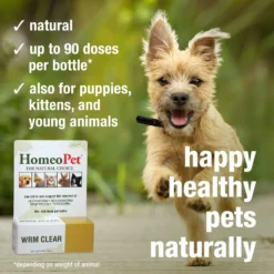 HomeoPet WRM Clear Dewormer For Hookworms, Roundworms, Tapeworms & Whipworms For Birds, Cats, Dogs & Small Pets -MiniMates Shop 110698 PT3. AC SS1800 V1504635067