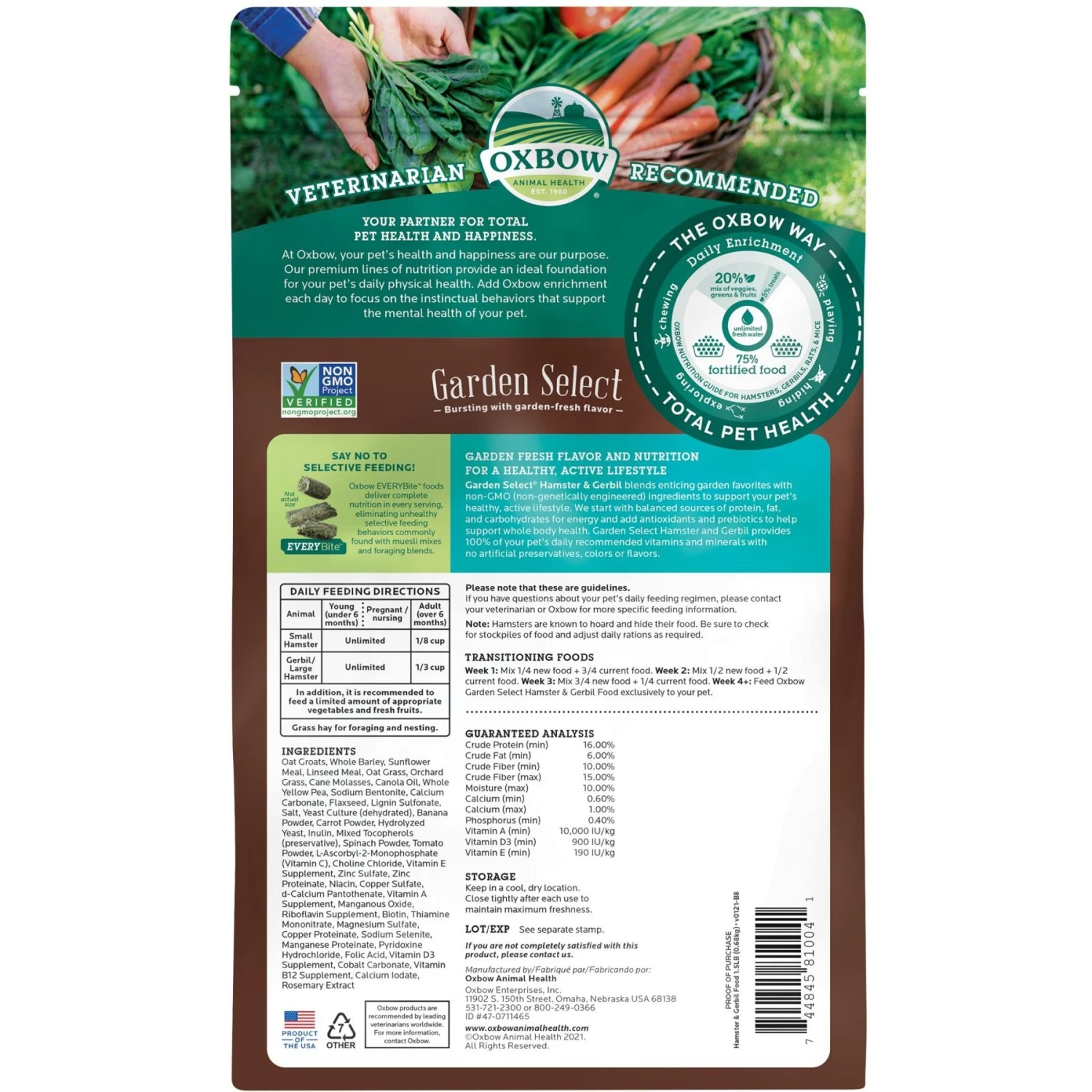 Oxbow Garden Select Gerbil & Hamster Food 2 Oxbow Garden Select Gerbil & Hamster Food - Image 2