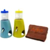Alfie Pet Small Animal 2-in-1 Water Bottle With Ceramic Hut, 2-Pack