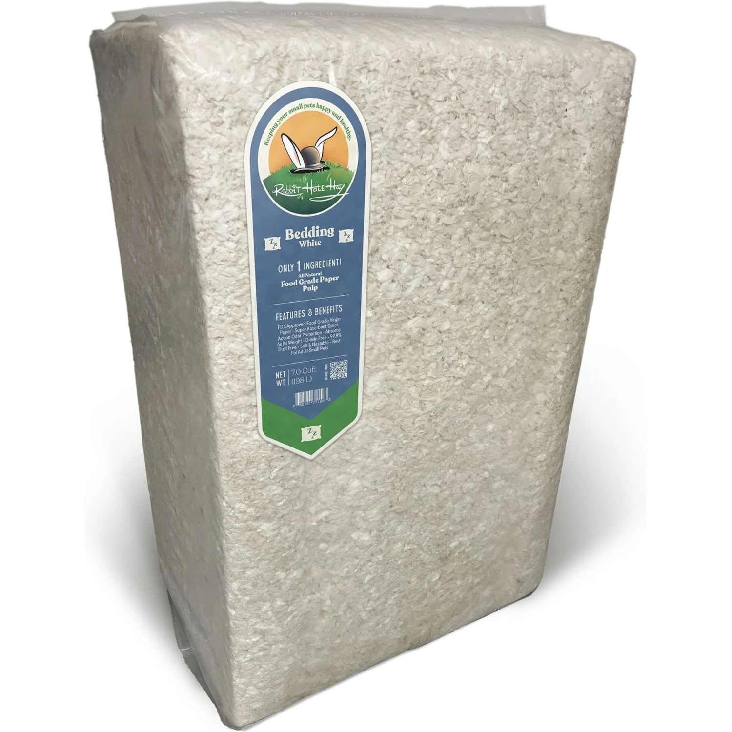 Rabbit Hole Hay Ultra Premium, Food Grade Paper Small Pet Bedding, White 1 Rabbit Hole Hay Ultra Premium, Food Grade Paper Small Pet Bedding, White