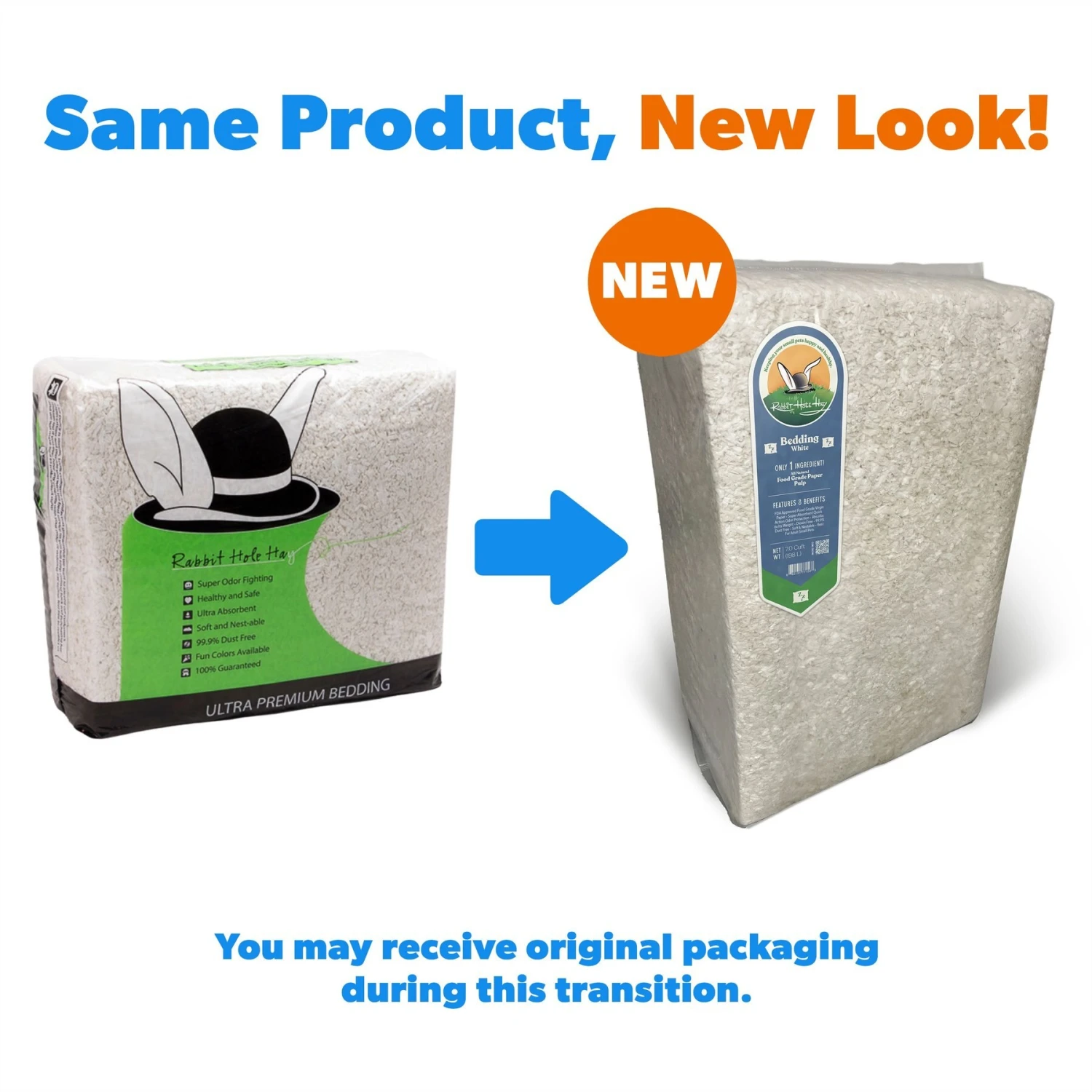 Rabbit Hole Hay Ultra Premium, Food Grade Paper Small Pet Bedding, White 2 Rabbit Hole Hay Ultra Premium, Food Grade Paper Small Pet Bedding, White - Image 2