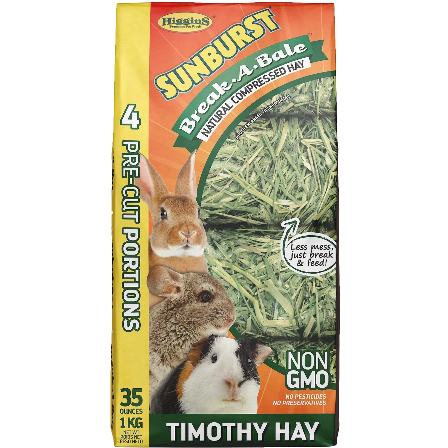 Higgins Sunburst Break-A-Bale Timothy Hay Small Animal Food 1 Higgins Sunburst Break-A-Bale Timothy Hay Small Animal Food