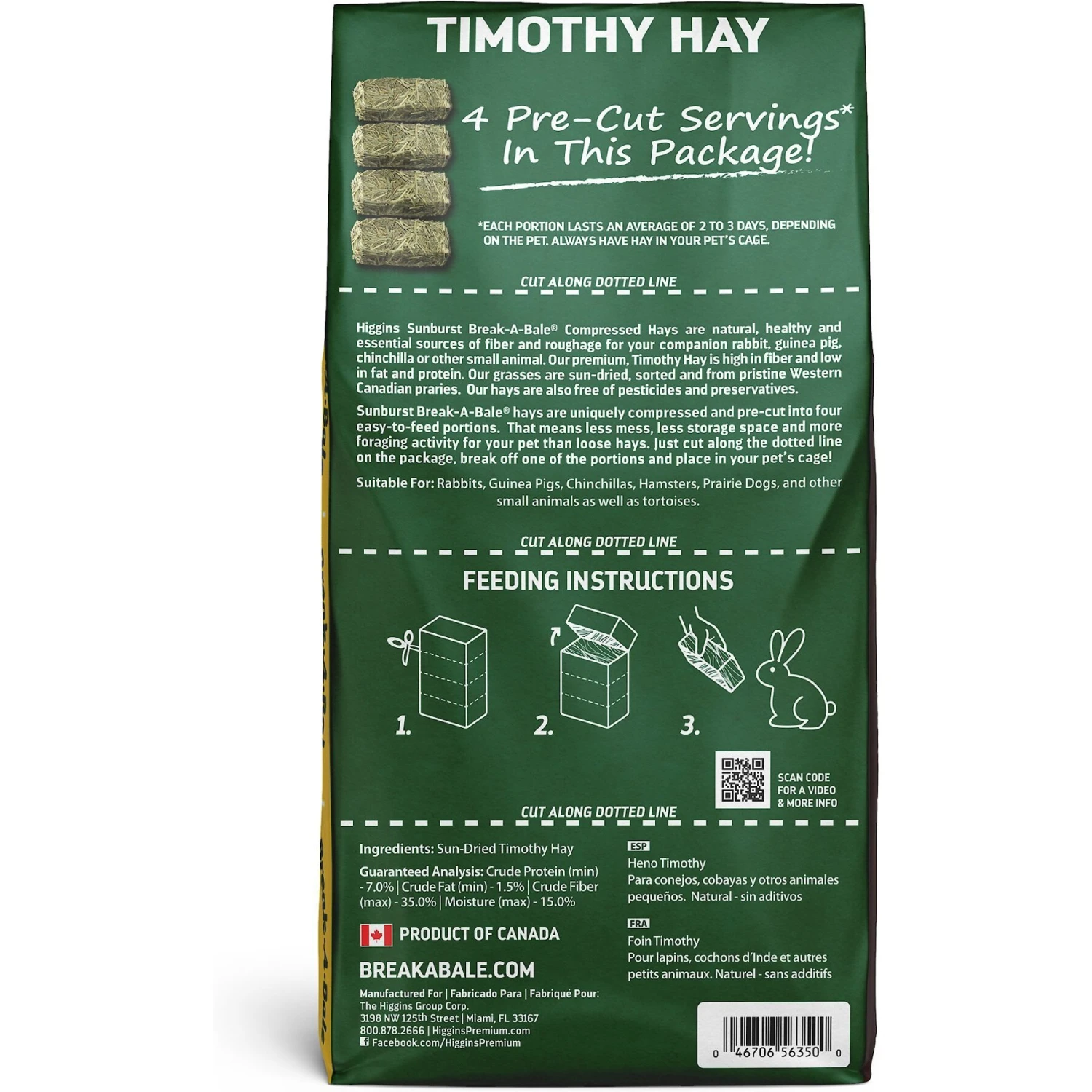 Higgins Sunburst Break-A-Bale Timothy Hay Small Animal Food 2 Higgins Sunburst Break-A-Bale Timothy Hay Small Animal Food - Image 2