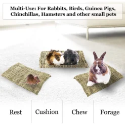 SunGrow Natural Grass Chew Mat & Hay Bedding Cage Rabbit, Guinea Pig, & Small Pet Accessories -MiniMates Shop 140269 PT4. AC SS1800 V1693491848