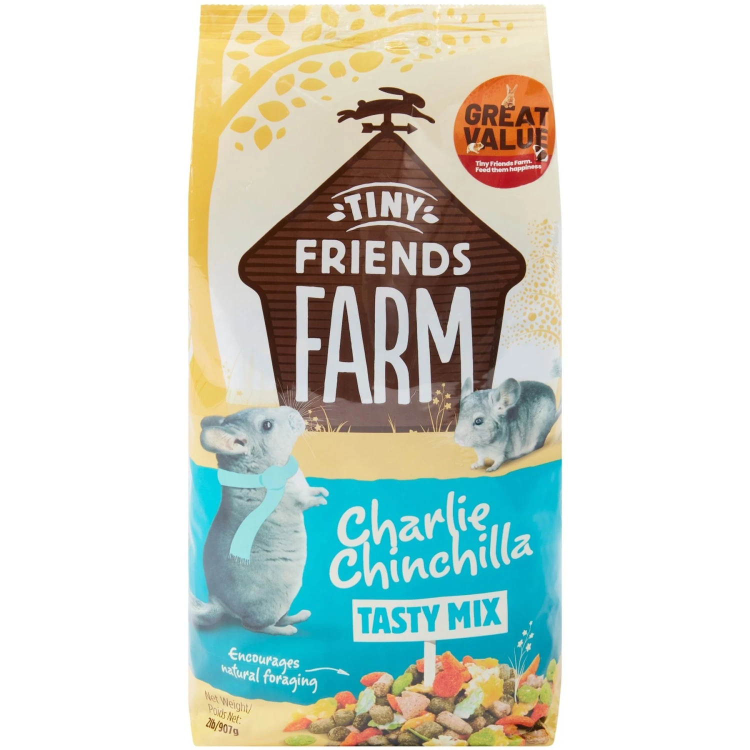 Tiny Friends Farm Charlie Chinchilla Food 2-lb Bag 1 Tiny Friends Farm Charlie Chinchilla Food 2-lb Bag