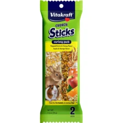 Vitakraft Crunch Sticks Popped Grains & Honey & Apple & Orange Flavor Rabbit & Guinea Pig Treat Variety Pack