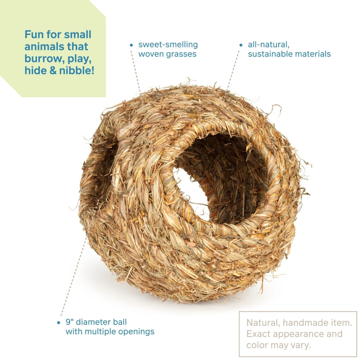 Prevue Pet Products Hideaway Grass Ball Small Animal Hideout 3 Prevue Pet Products Hideaway Grass Ball Small Animal Hideout - Image 3