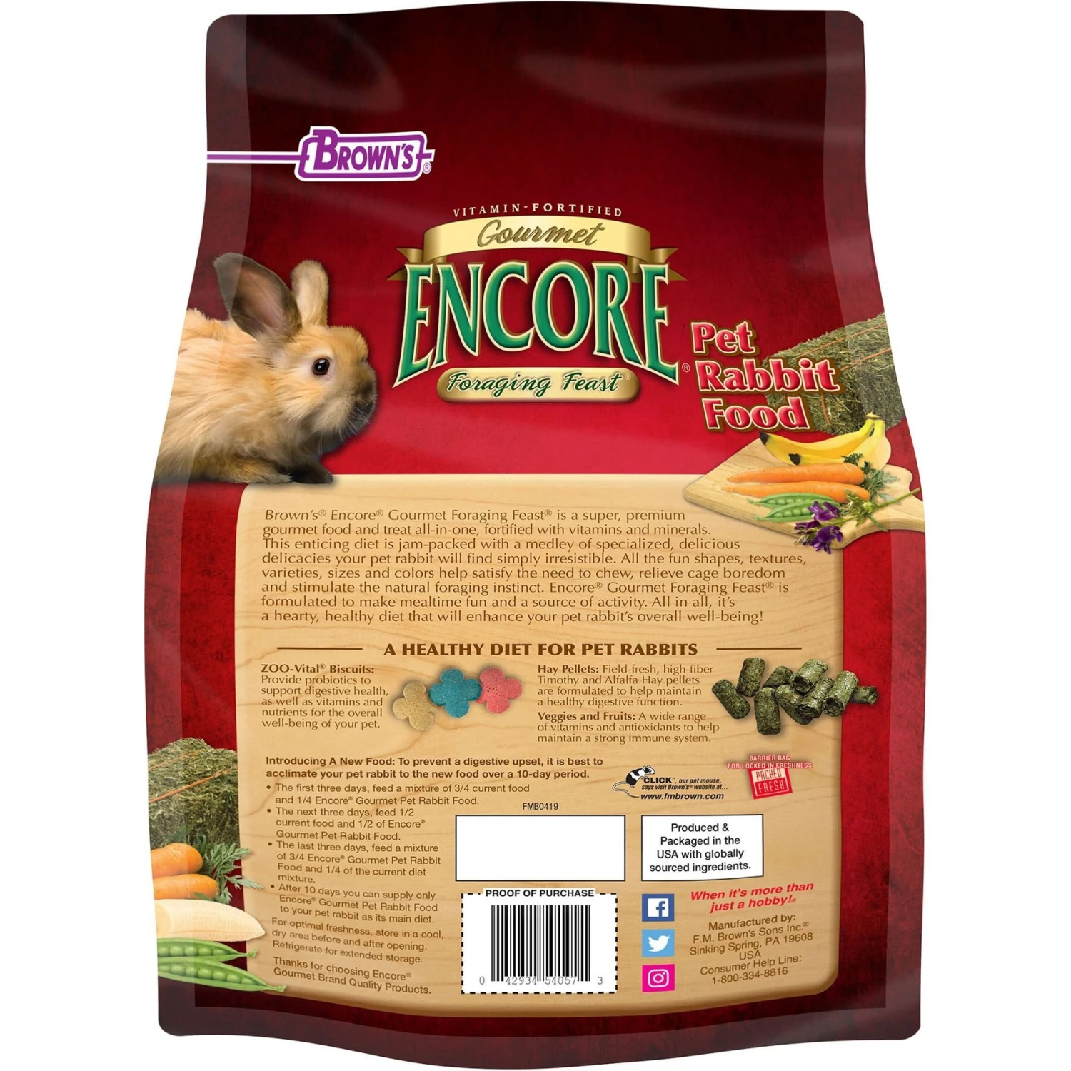 Brown's Encore Gourmet Foraging Feast Pet Rabbit Food 2 Brown's Encore Gourmet Foraging Feast Pet Rabbit Food - Image 2