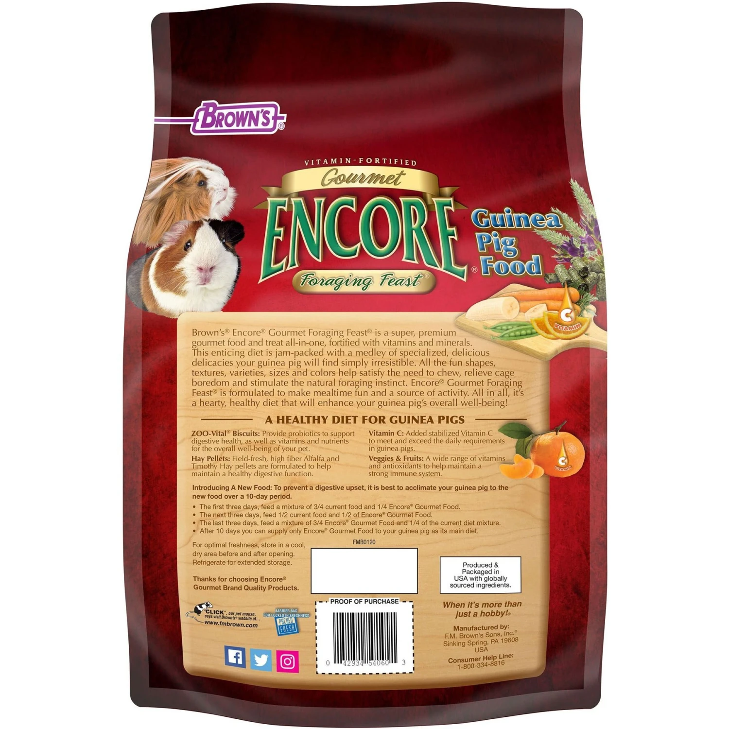 Brown's Encore Gourmet Foraging Feast Guinea Pig Food 2 Brown's Encore Gourmet Foraging Feast Guinea Pig Food - Image 2