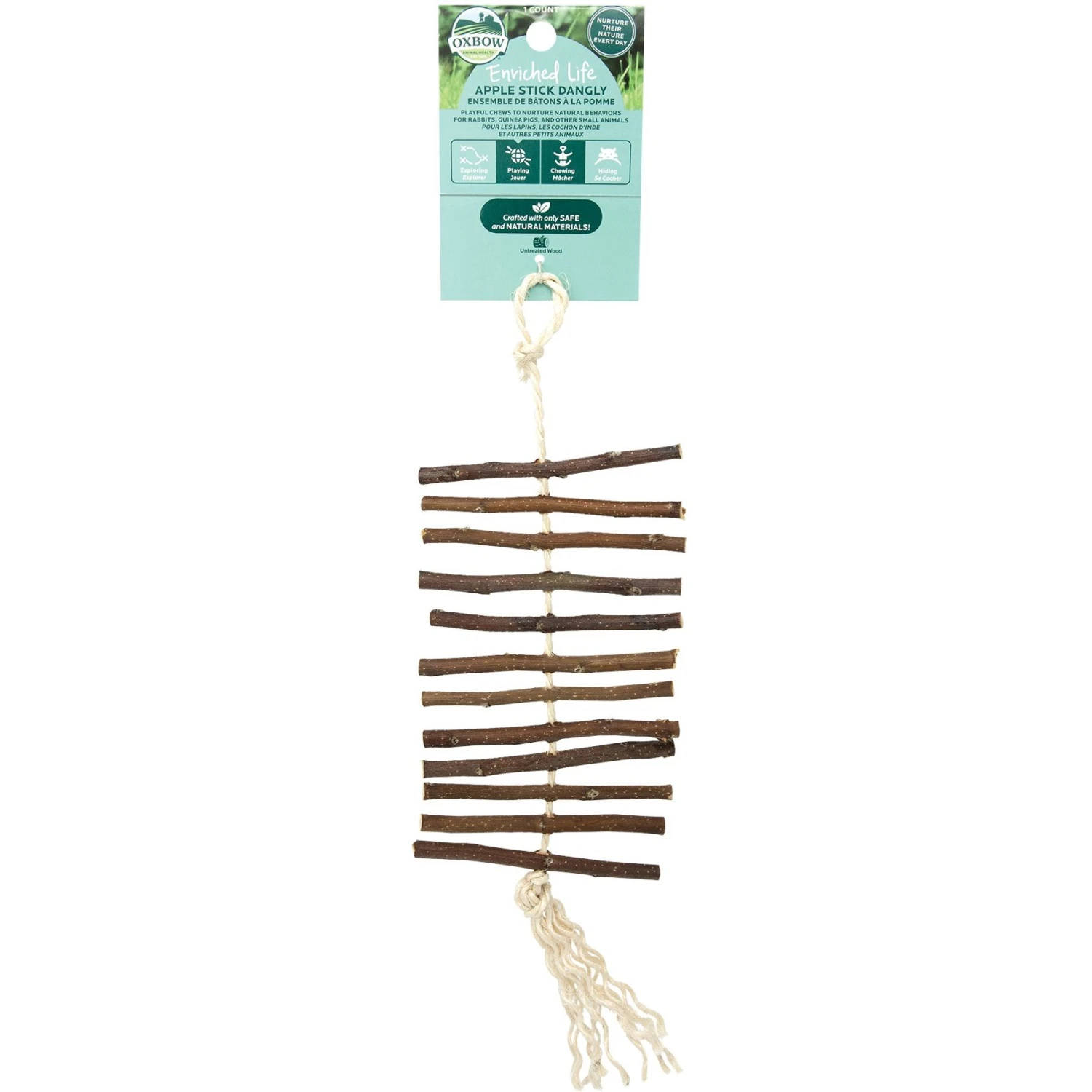 Oxbow Enriched Life Apple Stick Dangly Small Animal Chew Toy 1 Oxbow Enriched Life Apple Stick Dangly Small Animal Chew Toy