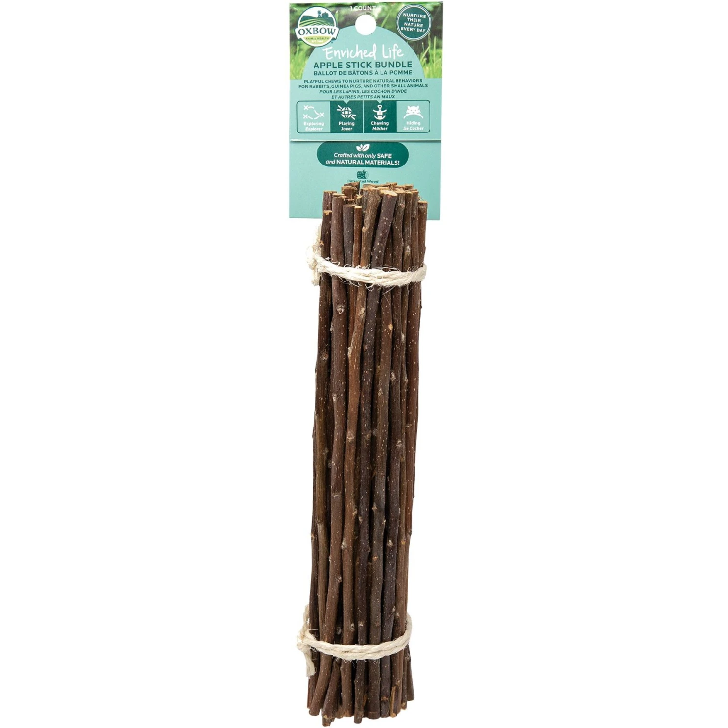 Oxbow Apple Stick Bundle Small Animal Chew Toy 1 Oxbow Apple Stick Bundle Small Animal Chew Toy