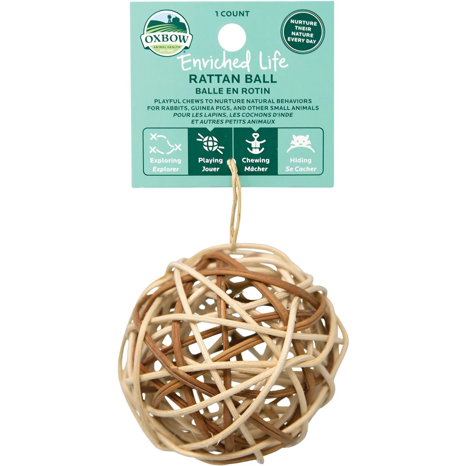 Oxbow Enriched Life Rattan Ball Small Animal Toy 1 Oxbow Enriched Life Rattan Ball Small Animal Toy