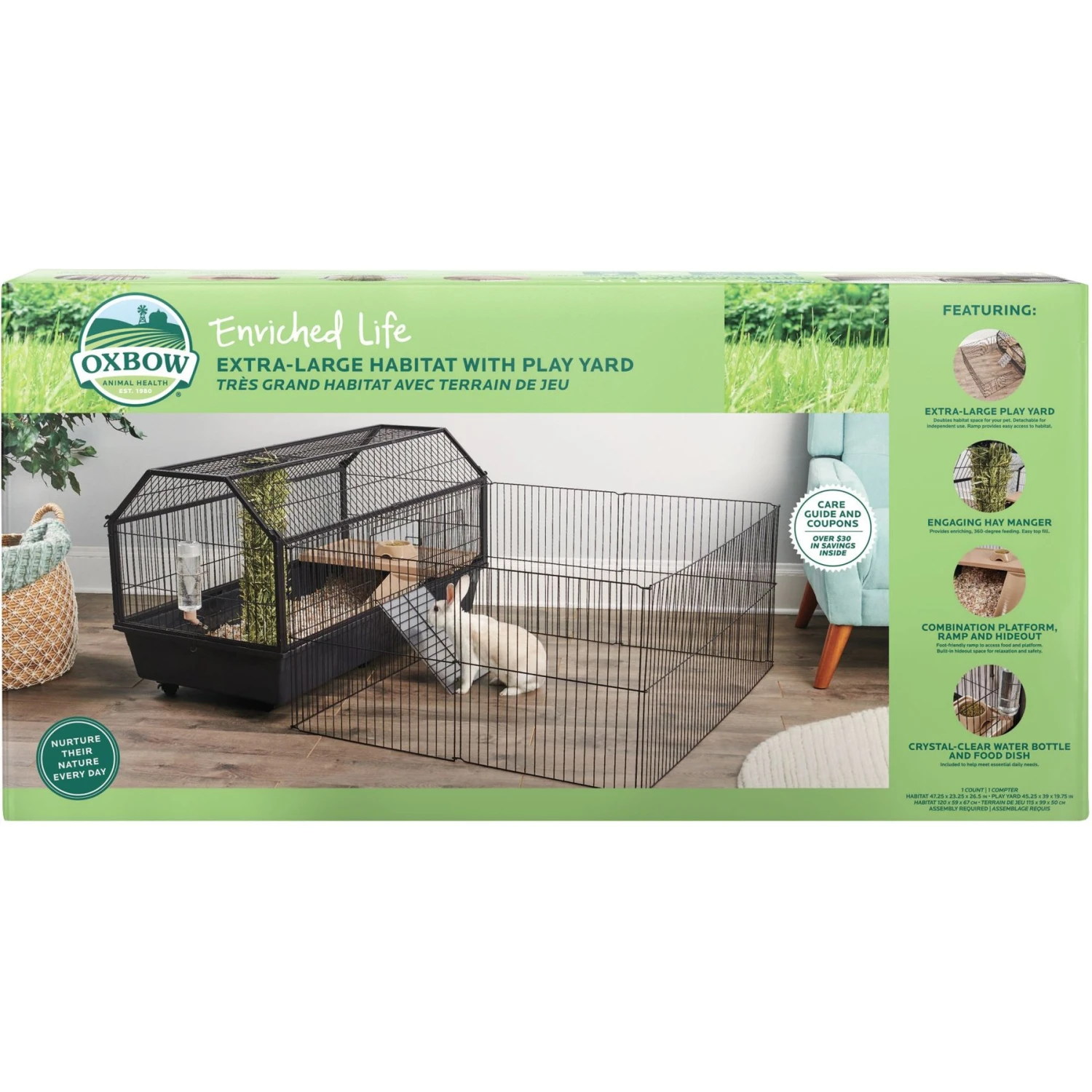 Oxbow Enriched Life Small Animal Cage With Play Yard 1 Oxbow Enriched Life Small Animal Cage With Play Yard