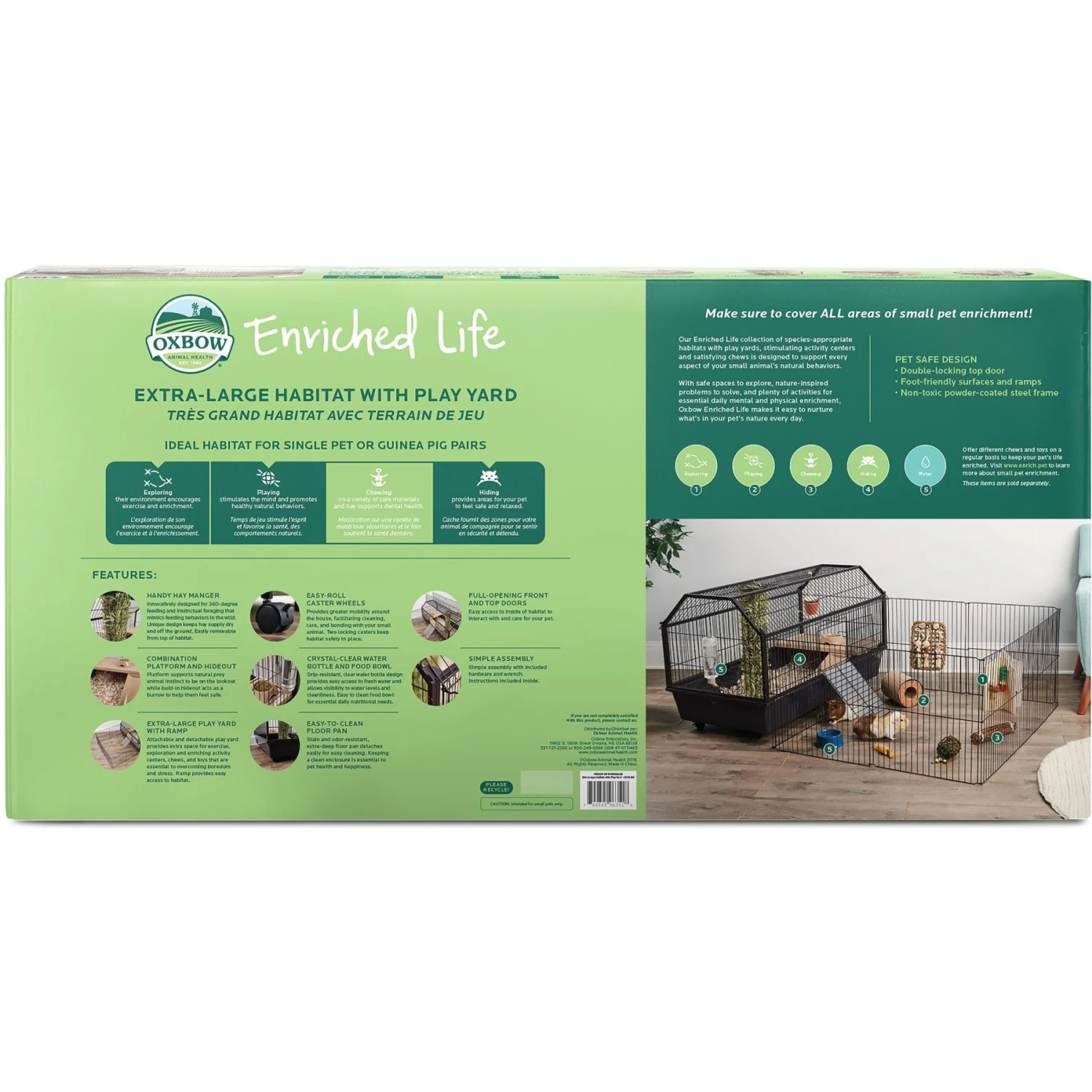 Oxbow Enriched Life Small Animal Cage With Play Yard 2 Oxbow Enriched Life Small Animal Cage With Play Yard - Image 2