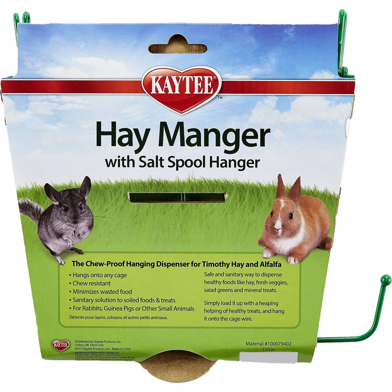 Kaytee Hay Manger & Salt Spool Hanger Small Pet Feeder 1 Kaytee Hay Manger & Salt Spool Hanger Small Pet Feeder