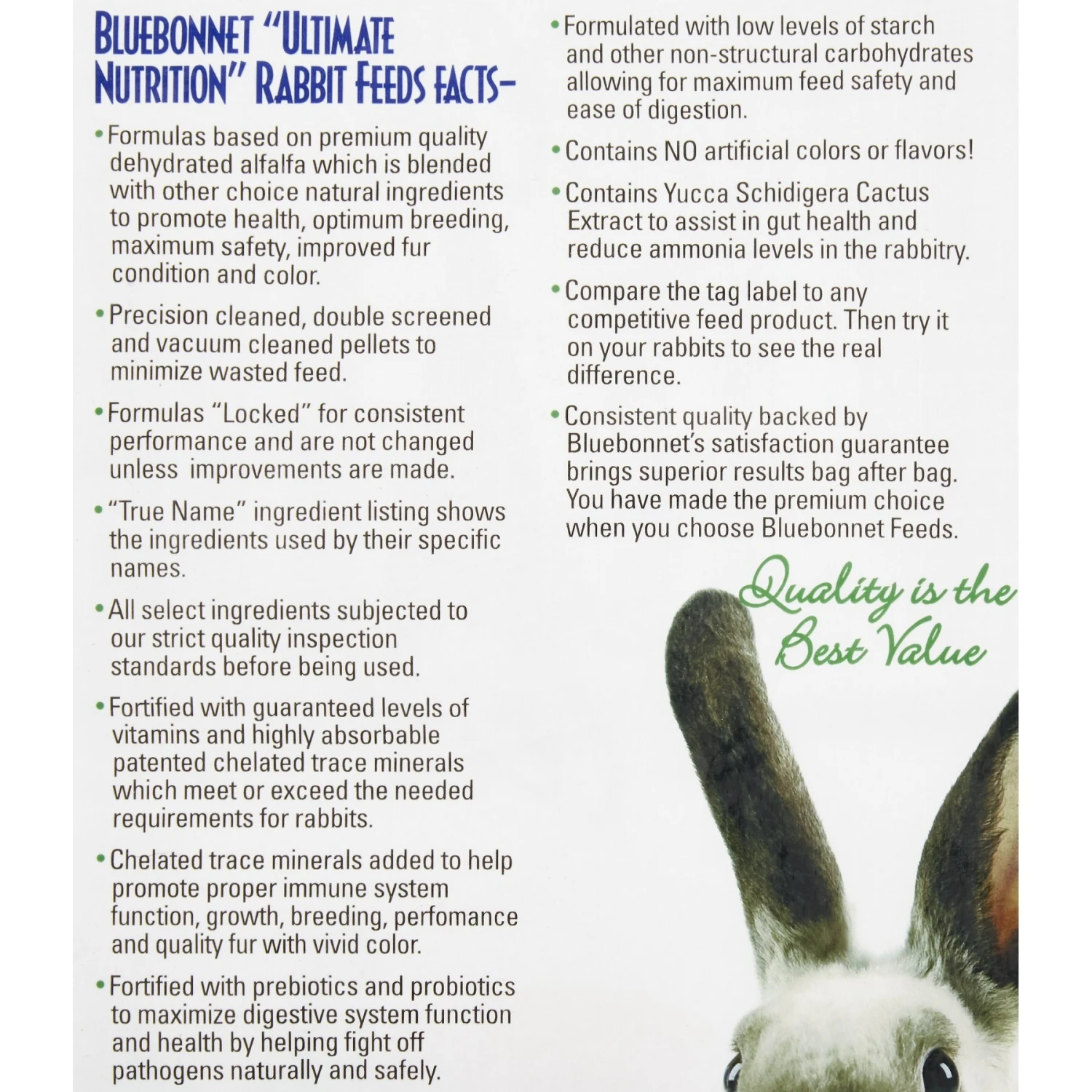 Bluebonnet Feeds Rabbit Kindle Bits 18% Protein Rabbit Food, 50-lb Bag 5 Bluebonnet Feeds Rabbit Kindle Bits 18% Protein Rabbit Food, 50-lb Bag - Image 5