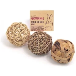 Naturals By Rosewood Trio Of Fun Balls Small Pet Toy