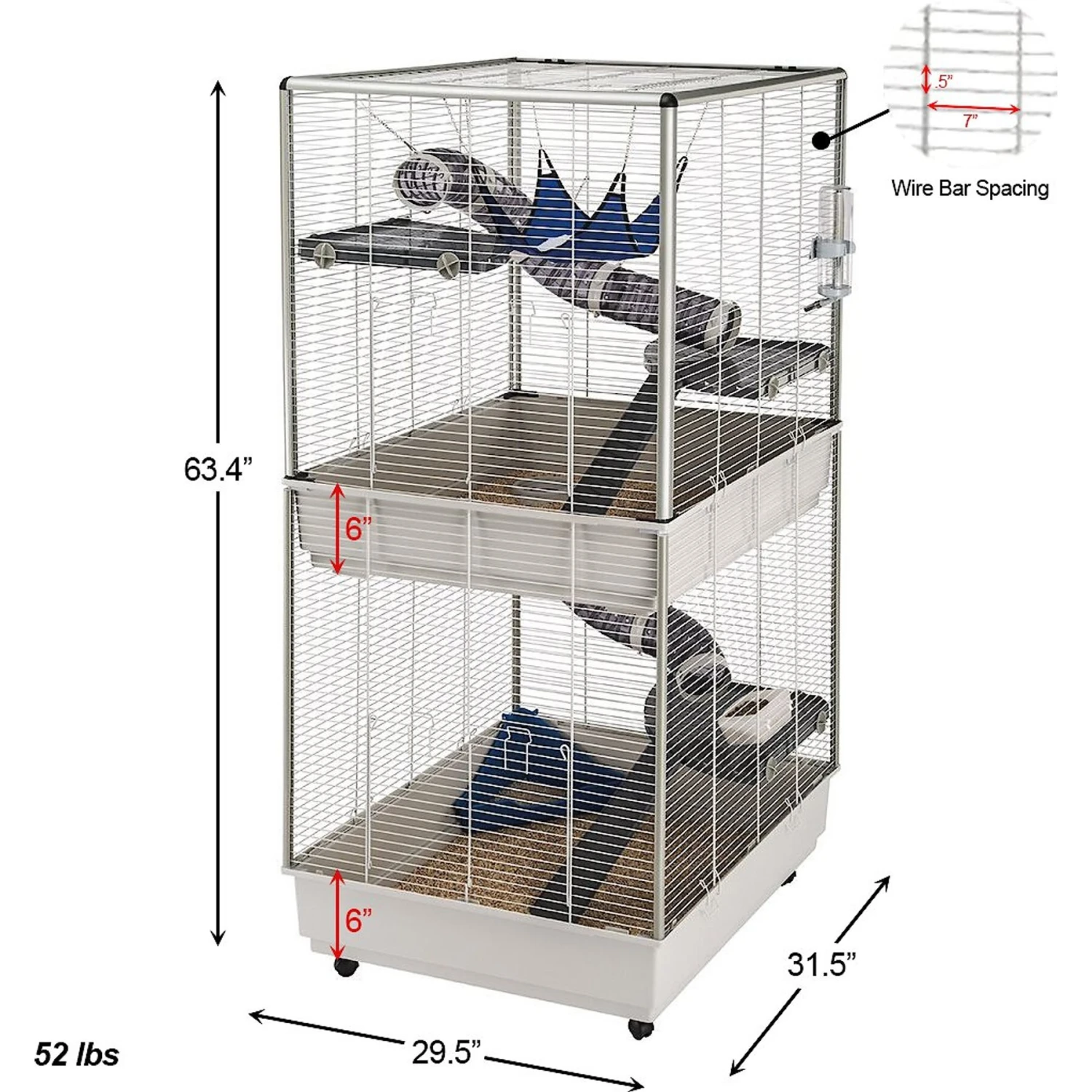 Ferplast Two-Story Tower Ferret Cage 2 Ferplast Two-Story Tower Ferret Cage - Image 2