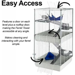 Ferplast Two-Story Tower Ferret Cage 11 Ferplast Two-Story Tower Ferret Cage -MiniMates Shop 213060 PT5. AC SS1800 V1575302380