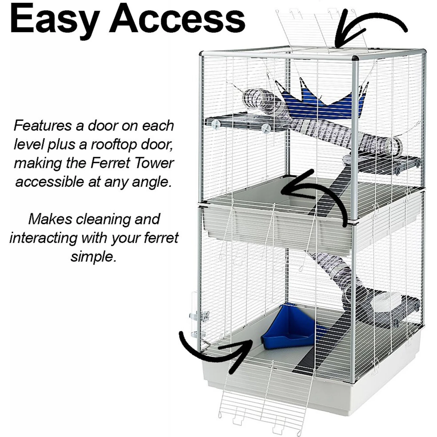 Ferplast Two-Story Tower Ferret Cage 6 Ferplast Two-Story Tower Ferret Cage - Image 6