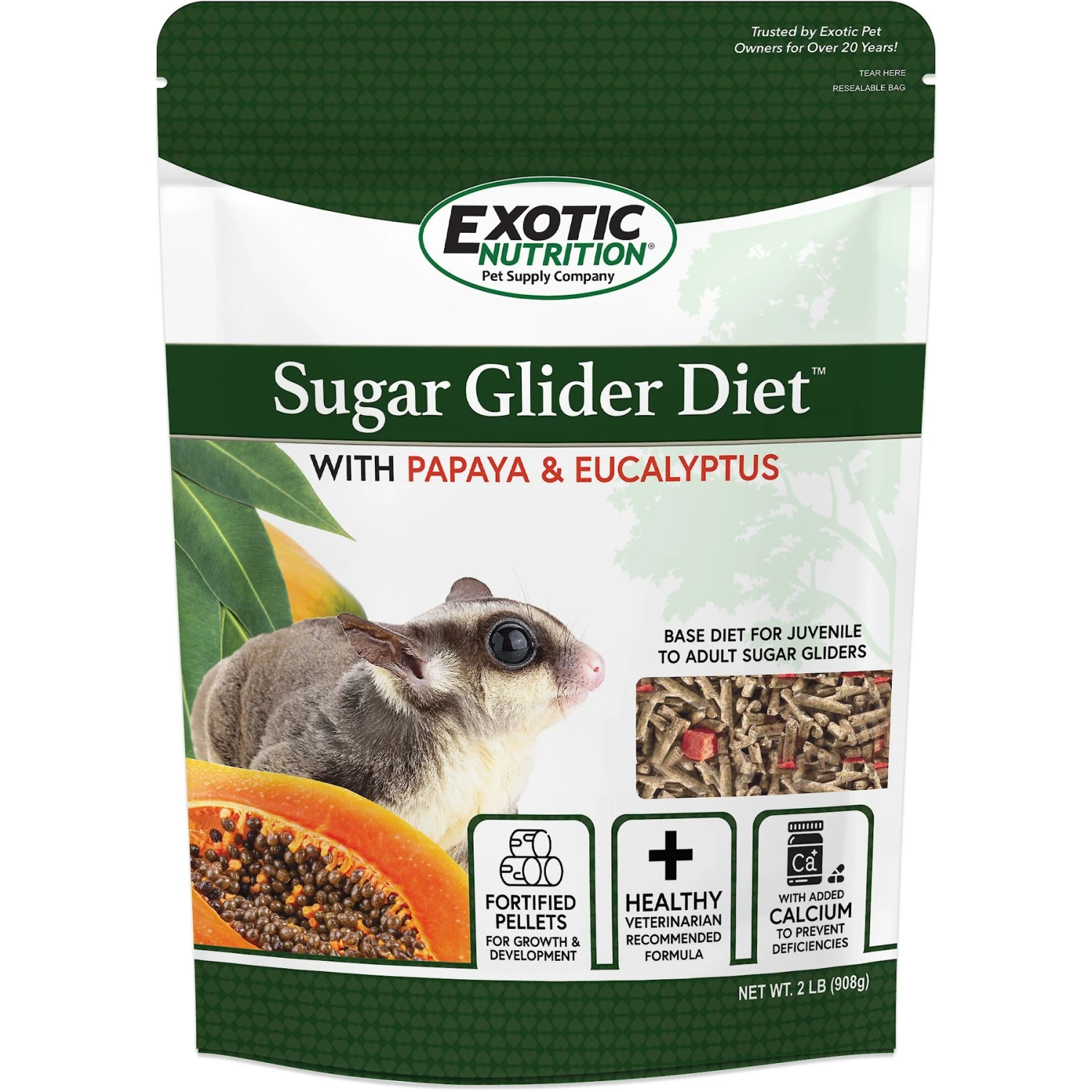 Exotic Nutrition Papaya & Eucalyptus Sugar Glider Food, 2-lb Bag 1 Exotic Nutrition Papaya & Eucalyptus Sugar Glider Food, 2-lb Bag