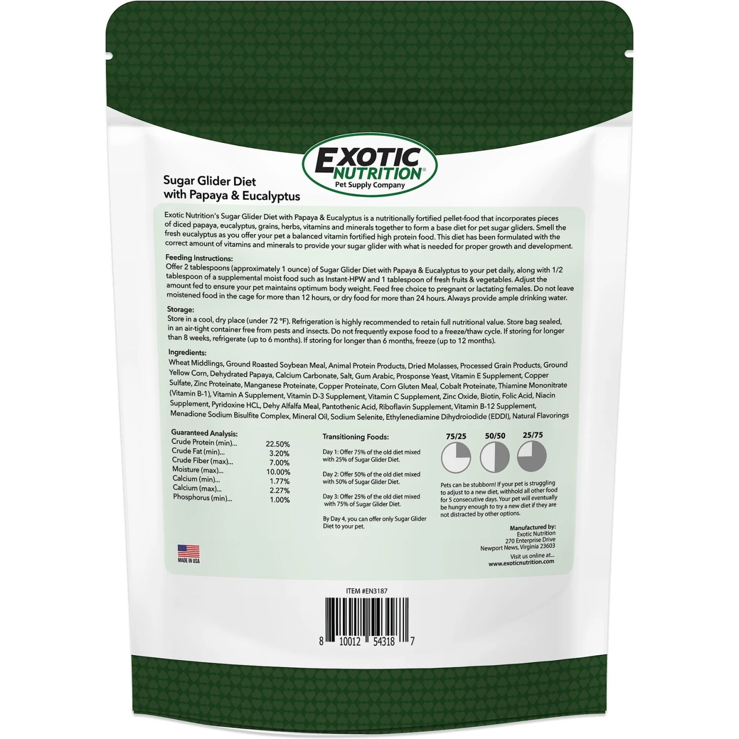 Exotic Nutrition Papaya & Eucalyptus Sugar Glider Food, 2-lb Bag 2 Exotic Nutrition Papaya & Eucalyptus Sugar Glider Food, 2-lb Bag - Image 2