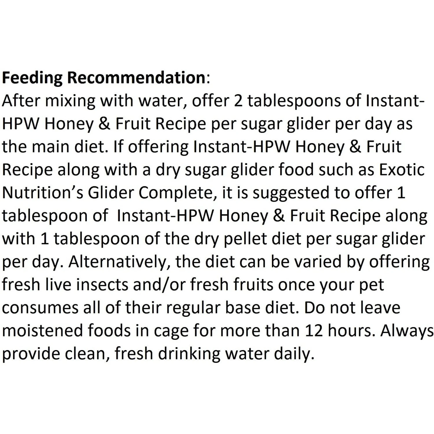 Exotic Nutrition Instant-HPW Honey & Fruit Sugar Glider Food 6 Exotic Nutrition Instant-HPW Honey & Fruit Sugar Glider Food - Image 6