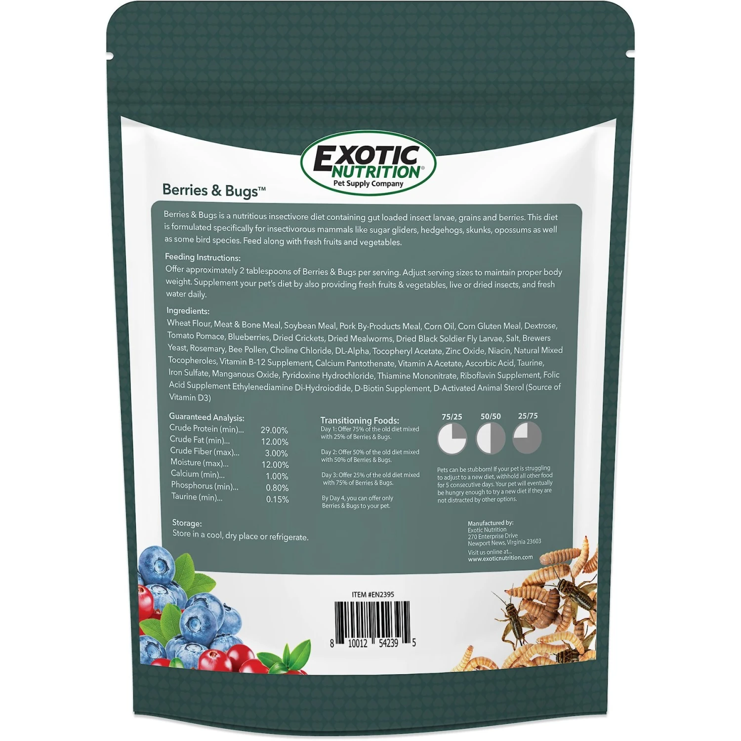 Exotic Nutrition Berries & Bugs Sugar Glider & Hedgehog Food, 1.5-lb Bag 2 Exotic Nutrition Berries & Bugs Sugar Glider & Hedgehog Food, 1.5-lb Bag - Image 2