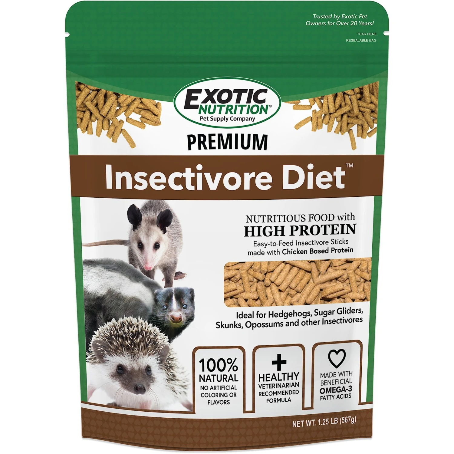 Exotic Nutrition Premium Insectivore Diet Sugar Glider & Hedgehog Food, 1.25-lb Bag 1 Exotic Nutrition Premium Insectivore Diet Sugar Glider & Hedgehog Food, 1.25-lb Bag