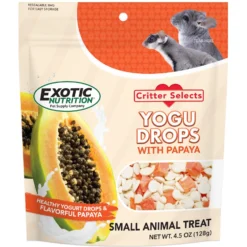 Exotic Nutrition Critter Selects Yogu Drops With Papaya Small Animal Treats, 4.5-oz Bag