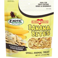 Exotic Nutrition Critter Selects Banana Bites Bird & Small Animal Treats, 2.75-oz Bag