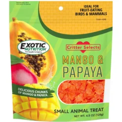 Exotic Nutrition Critter Selects Mango & Papaya Small Animal Treats, 4.5-oz Bag