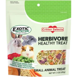 Exotic Nutrition Critter Selects Herbivore Small Animal Treats, 3-oz Bag