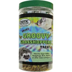 Exotic Nutrition Groovy Grasshoppers Small Animal Treats, 1.41-oz Jar