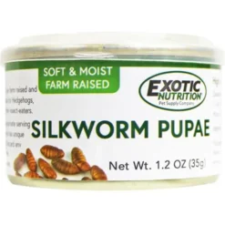 Exotic Nutrition Silkworm Pupae Hedgehog Treats, 1.2-oz Can