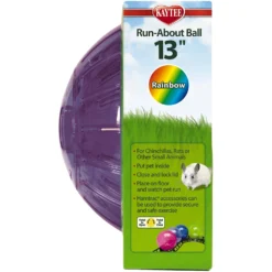 Kaytee Mega Run Exercise Ball Small Pet Toy, Assorted Colors, 13-in