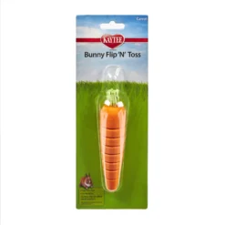 Kaytee Bunny Flip 'N' Toss Carrot Small Pet Toy, 6-in