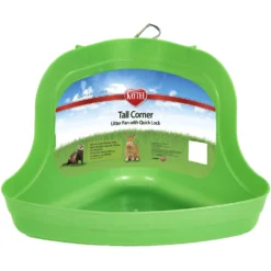 Kaytee Tall Corner Small Pet Litter Pan With Quick Lock