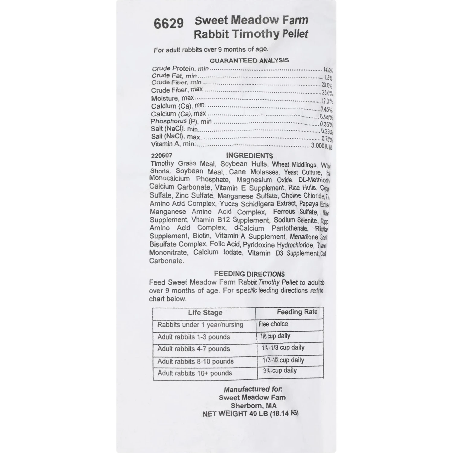 Sweet Meadow Farm Timothy Pellets Adult Rabbit Food 5 Sweet Meadow Farm Timothy Pellets Adult Rabbit Food - Image 5