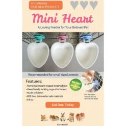 Choco Nose Mini Heart Locking Small Pet Feeding Bowl -MiniMates Shop 229602 PT7. AC SS1800 V1588965100