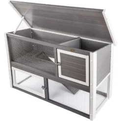 New Age Pet Columbia Rabbit Hutch, Grey 7 New Age Pet Columbia Rabbit Hutch, Grey -MiniMates Shop 229983 PT3. AC SS1800 V1586882084