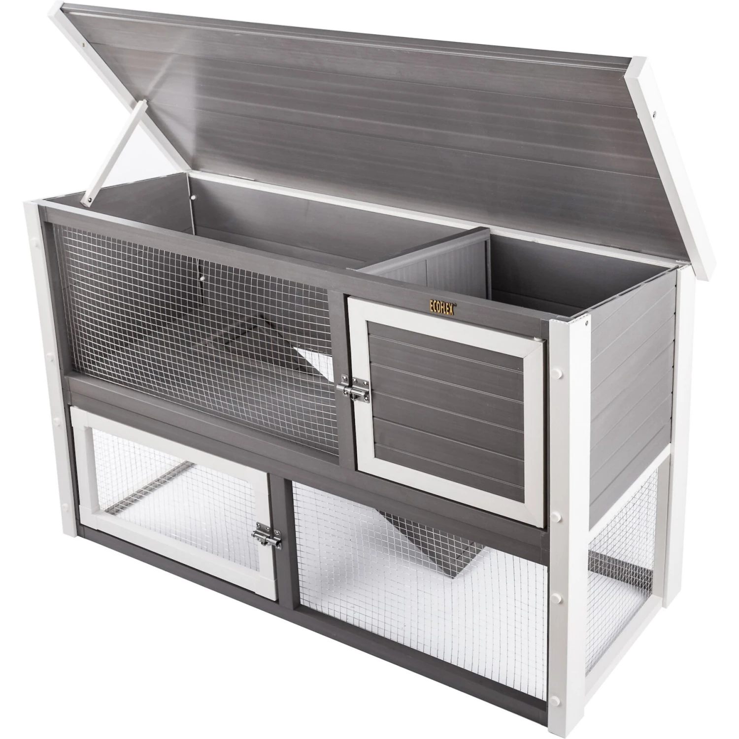 New Age Pet Columbia Rabbit Hutch, Grey 3 New Age Pet Columbia Rabbit Hutch, Grey - Image 3
