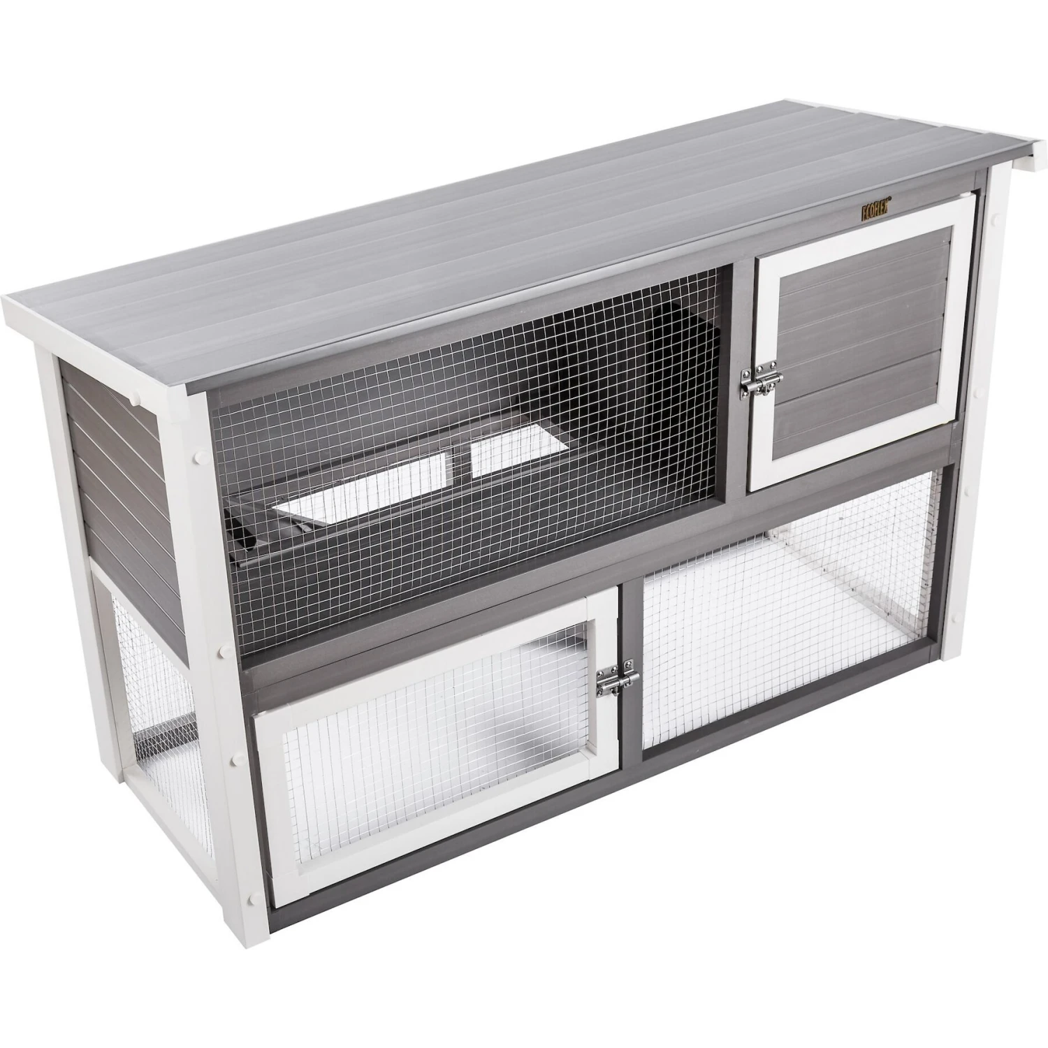 New Age Pet Columbia Rabbit Hutch, Grey 4 New Age Pet Columbia Rabbit Hutch, Grey - Image 4