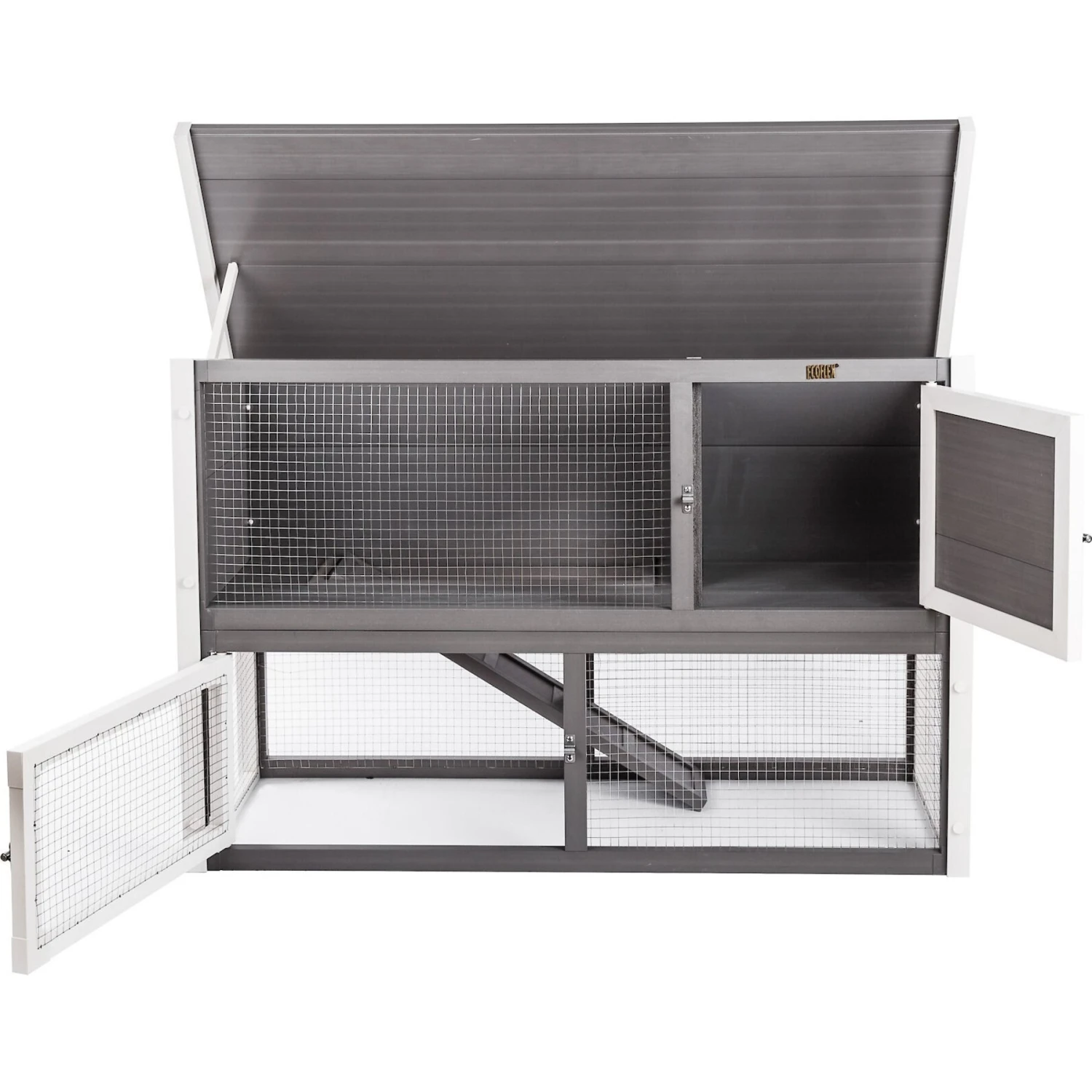 New Age Pet Columbia Rabbit Hutch, Grey 5 New Age Pet Columbia Rabbit Hutch, Grey - Image 5